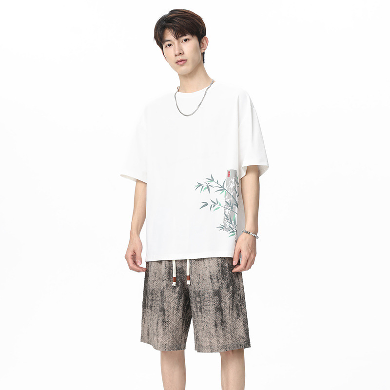 Tie Dye Two Piece - Chinese Style Men Ice Silk Bamboo