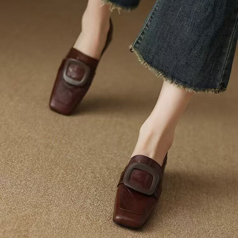 Women'S Fashion Designer Clothes - Fashion Square Buckle Designer Ladies Shoes