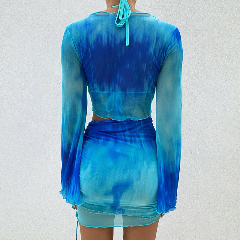 Nsangu Sexy Two Piece Set Blue - огляд і ціна Tie Dye Two Piece