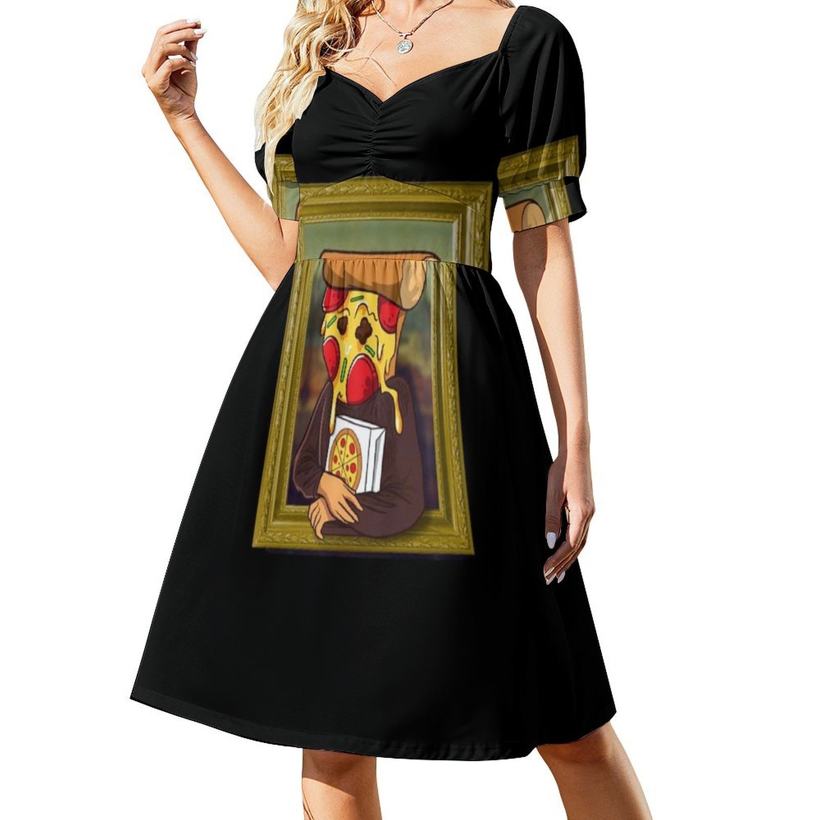 The Pizza Mona Lisa Funny Arti - огляд і ціна Smocked Dress Women