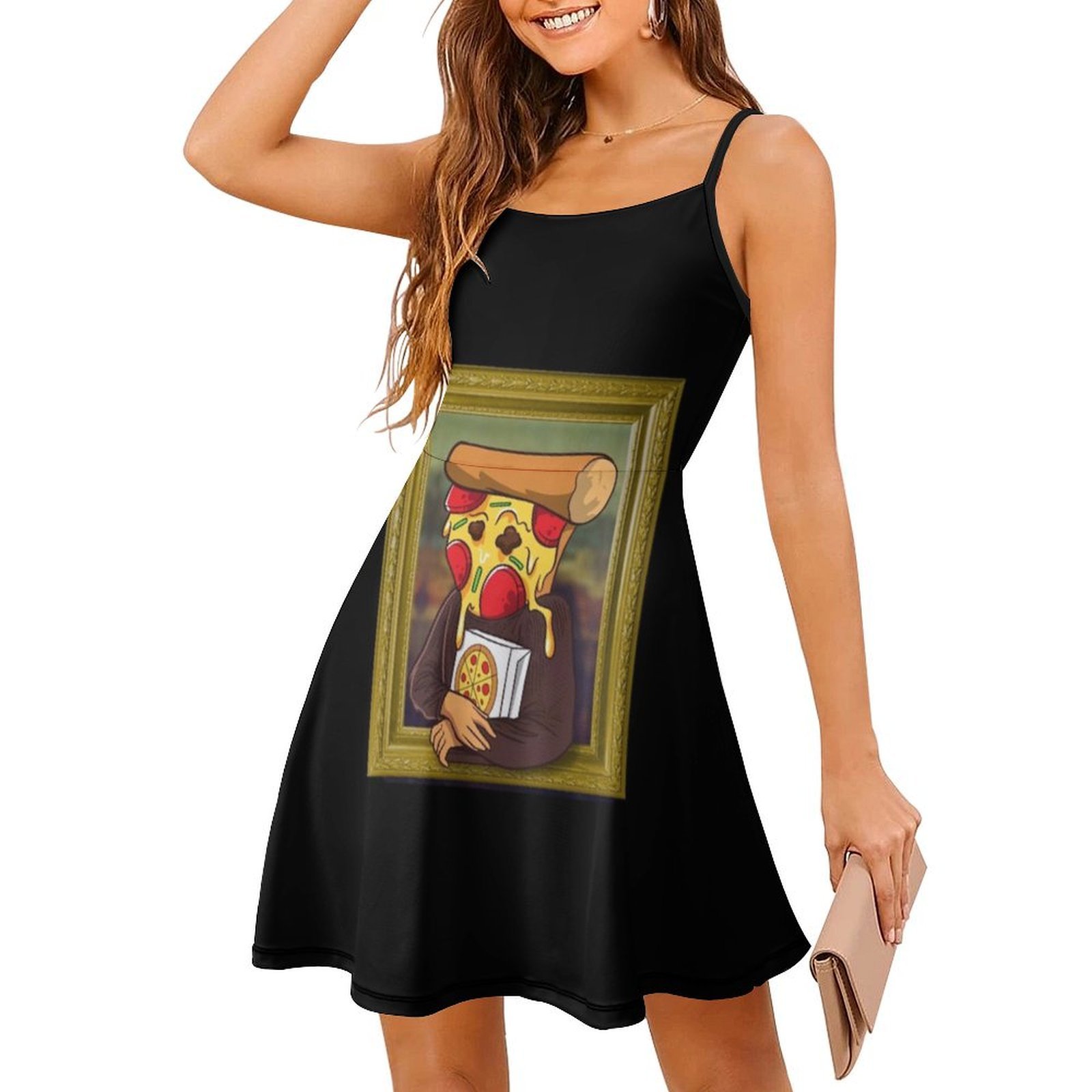The Pizza Mona Lisa Funny Arti - огляд і ціна Smocked Dress Women