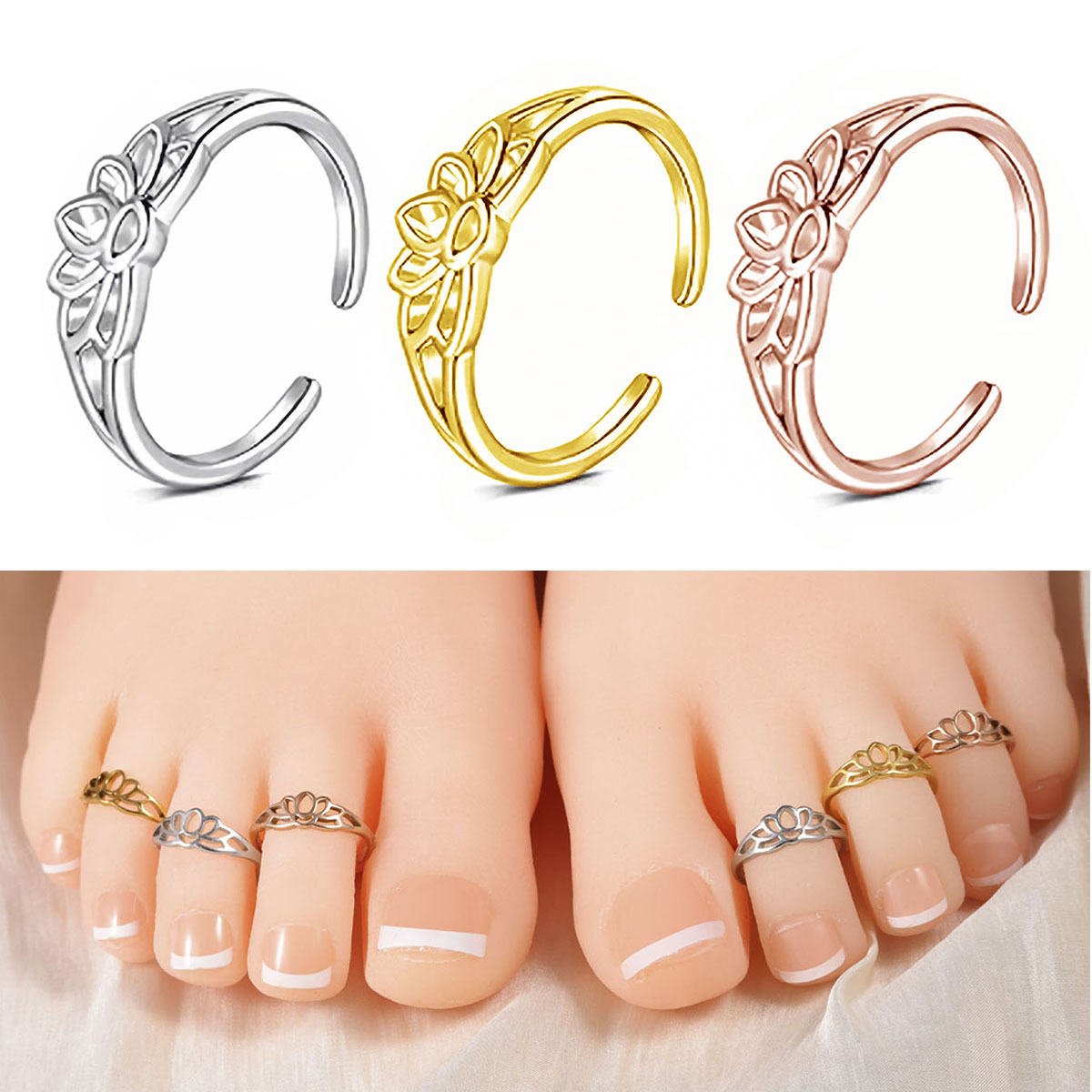 Stainless Steel Lotus Flower T - огляд і ціна Women'S Fashion Rings Gold