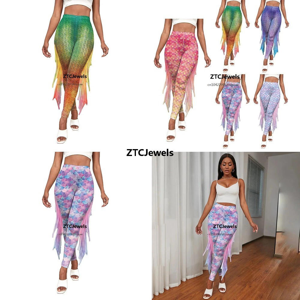 Mermaid Scale Printed Leggings - огляд і ціна Women'S Fashion Leggings