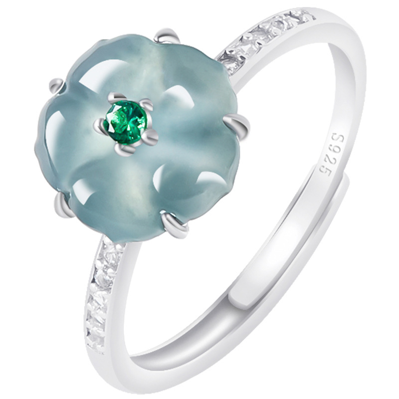 Blue Burmese Jadeite Flower Ri - огляд і ціна Women'S Fashion Gifts