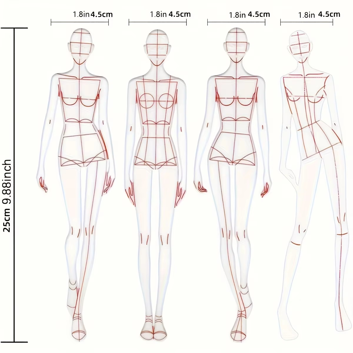 1 Set Women Fashion Drawing Ru - огляд і ціна Women Fashion Figure Template