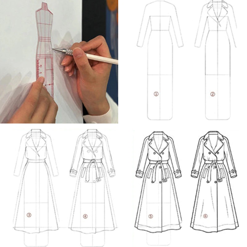1 Set Women Fashion Drawing Ru - огляд і ціна Women Fashion Figure Template