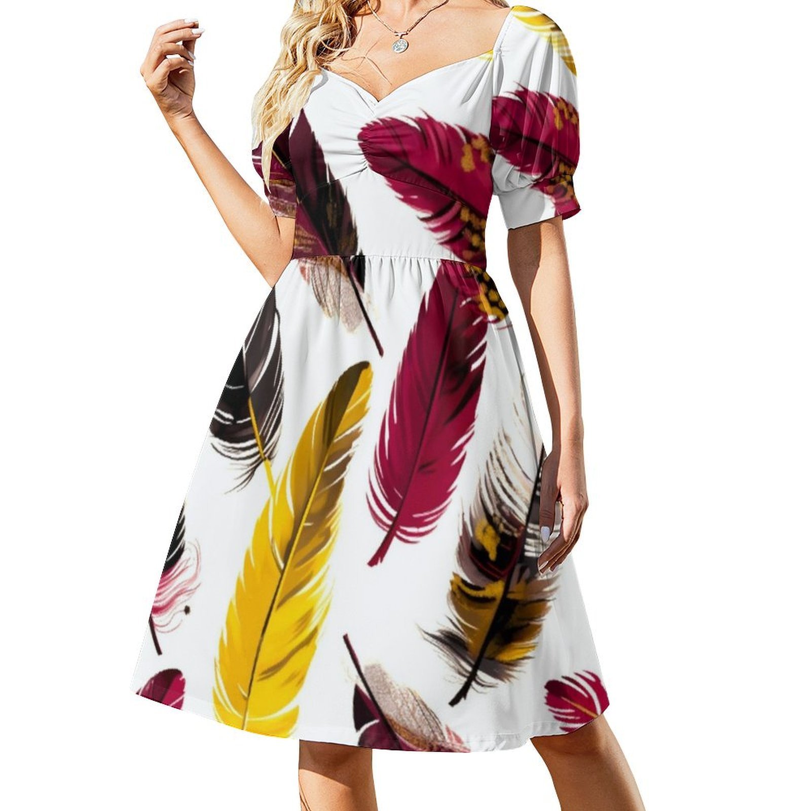 Feathers-Pink Ivory Gold Black - огляд і ціна Smocked Dress Women