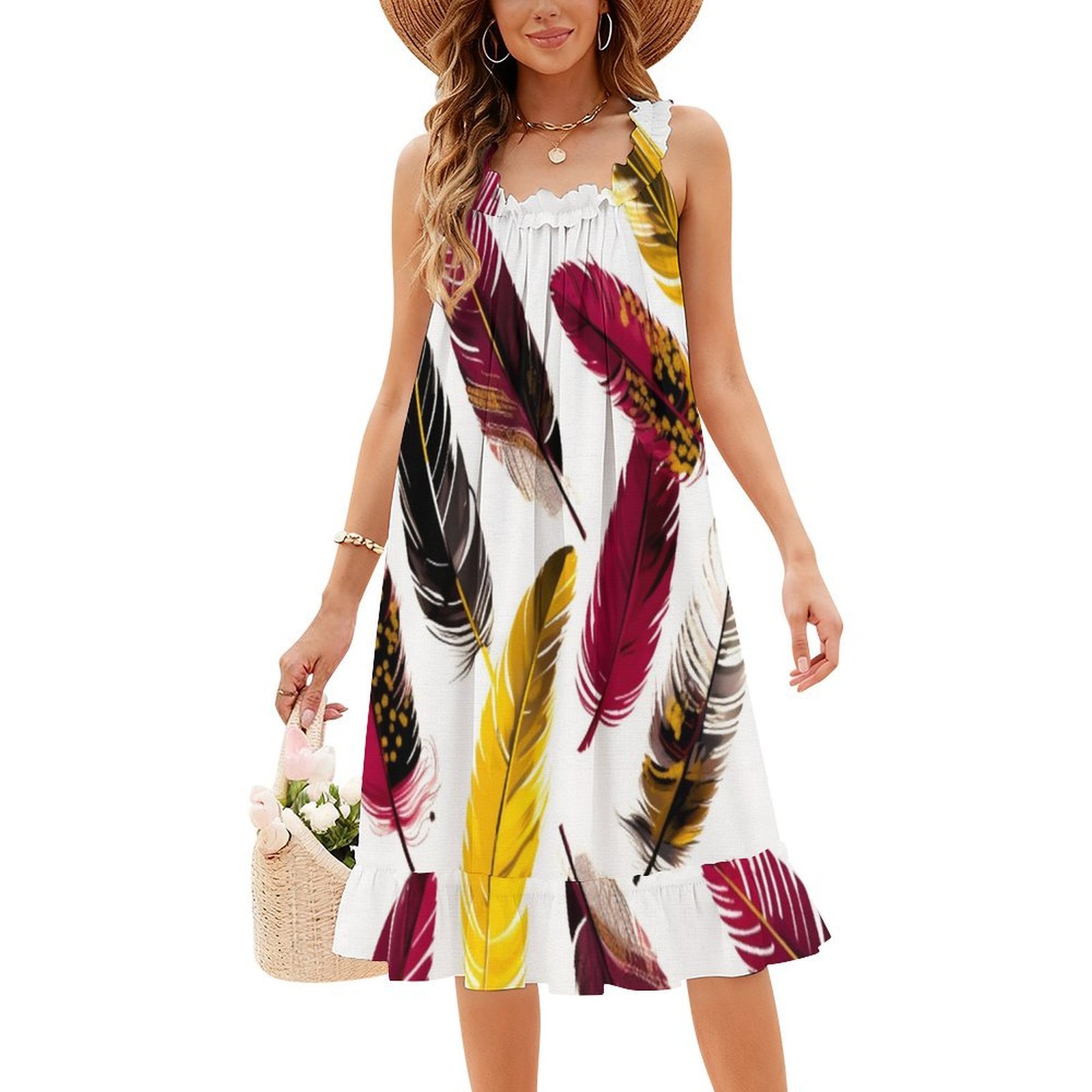 Feathers-Pink Ivory Gold Black - огляд і ціна Smocked Dress Women