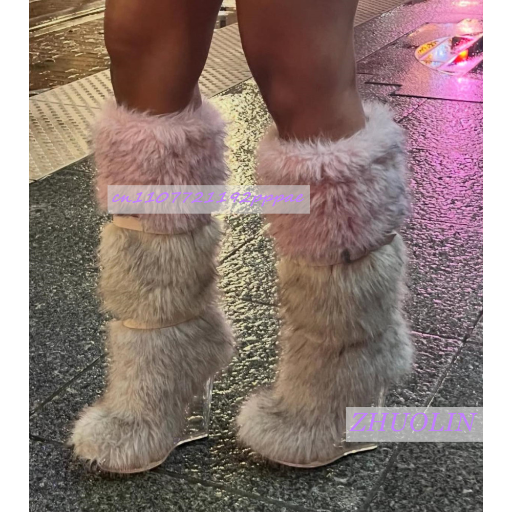 Winter Gradient Furry Transpar - огляд і ціна Winter Fashion Women Boots