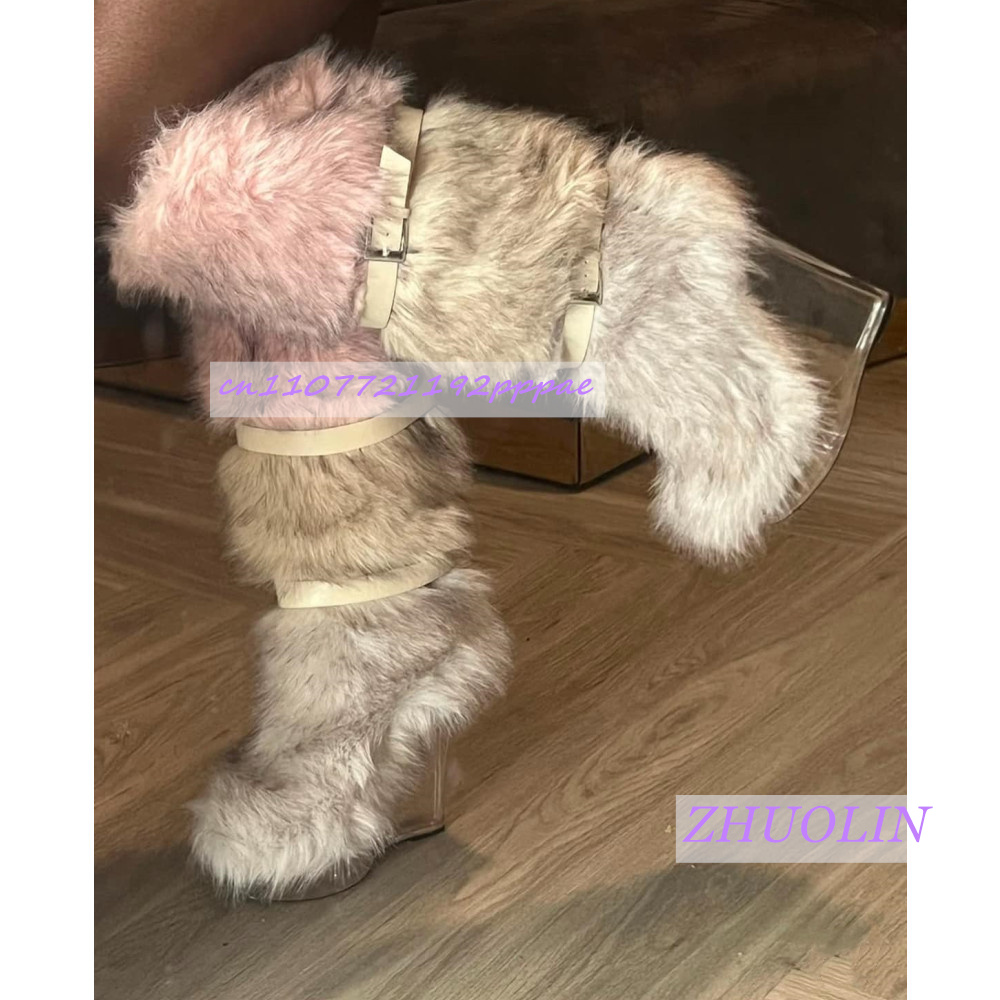 Winter Gradient Furry Transpar - огляд і ціна Winter Fashion Women Boots