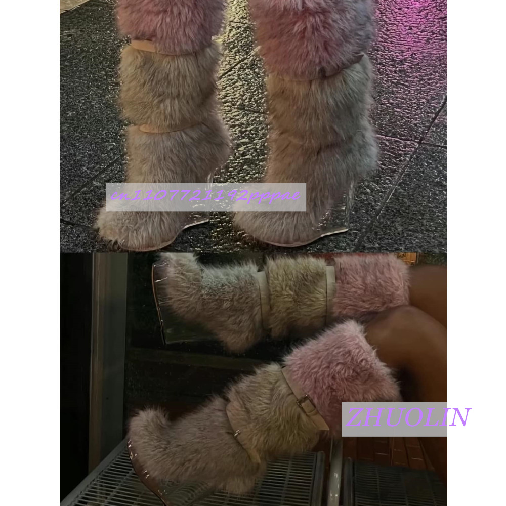 Winter Gradient Furry Transpar - огляд і ціна Winter Fashion Women Boots