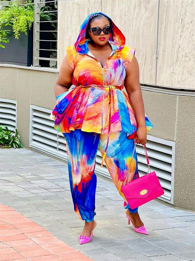 Wmstar Plus Size Women Clothin - огляд і ціна Tie Dye Two Piece