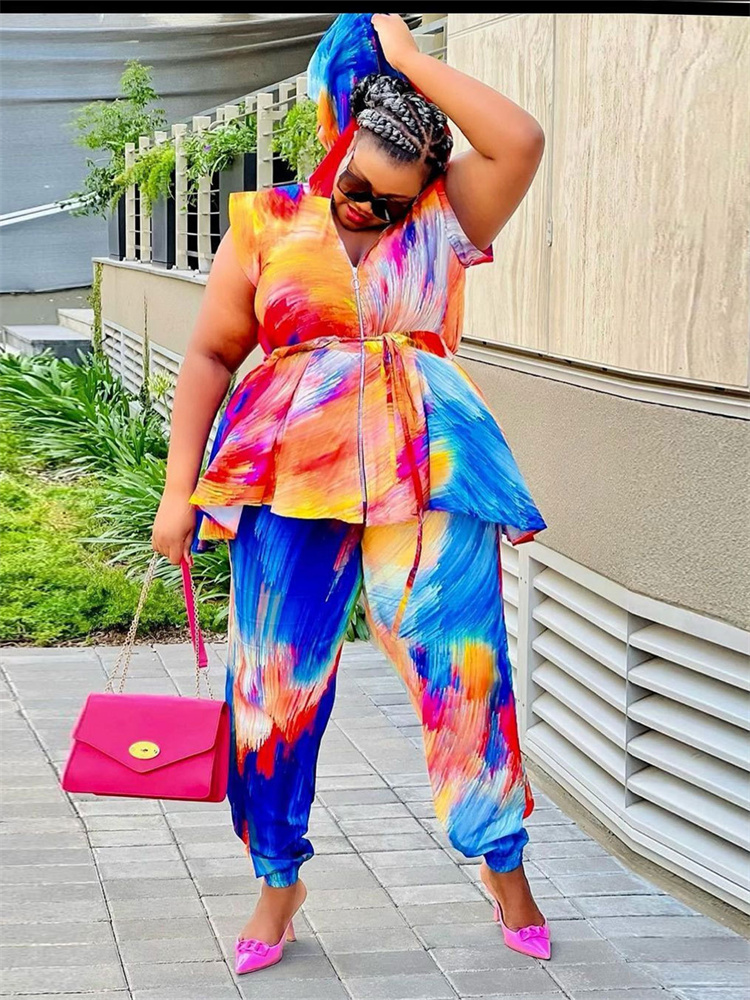 Wmstar Plus Size Women Clothin - огляд і ціна Tie Dye Two Piece