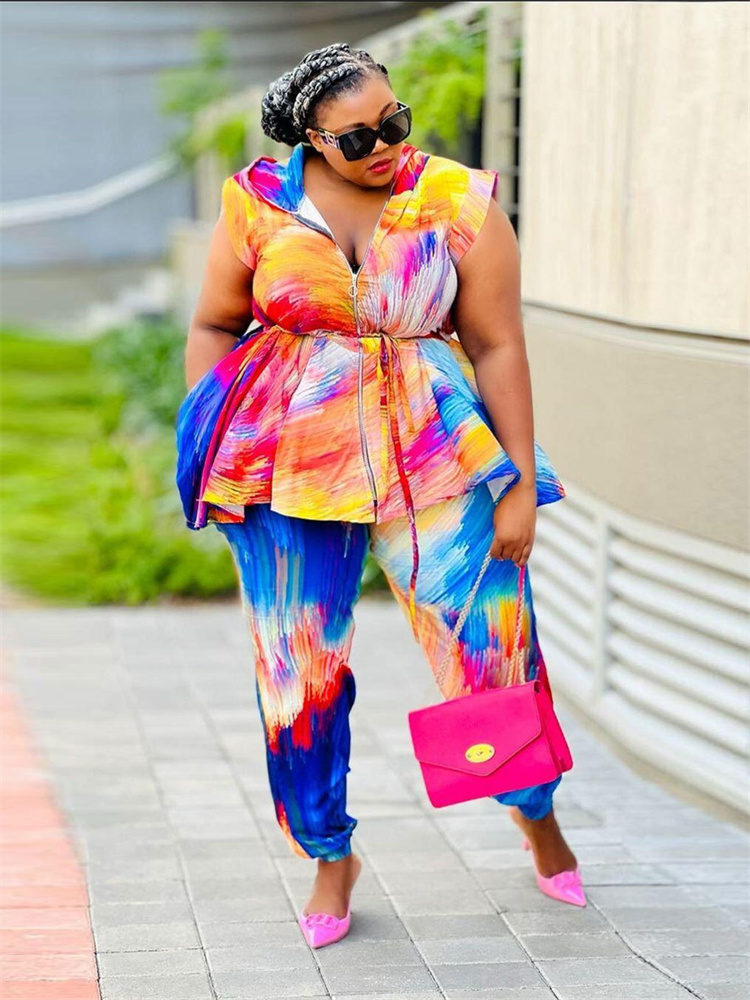 Wmstar Plus Size Women Clothin - огляд і ціна Tie Dye Two Piece