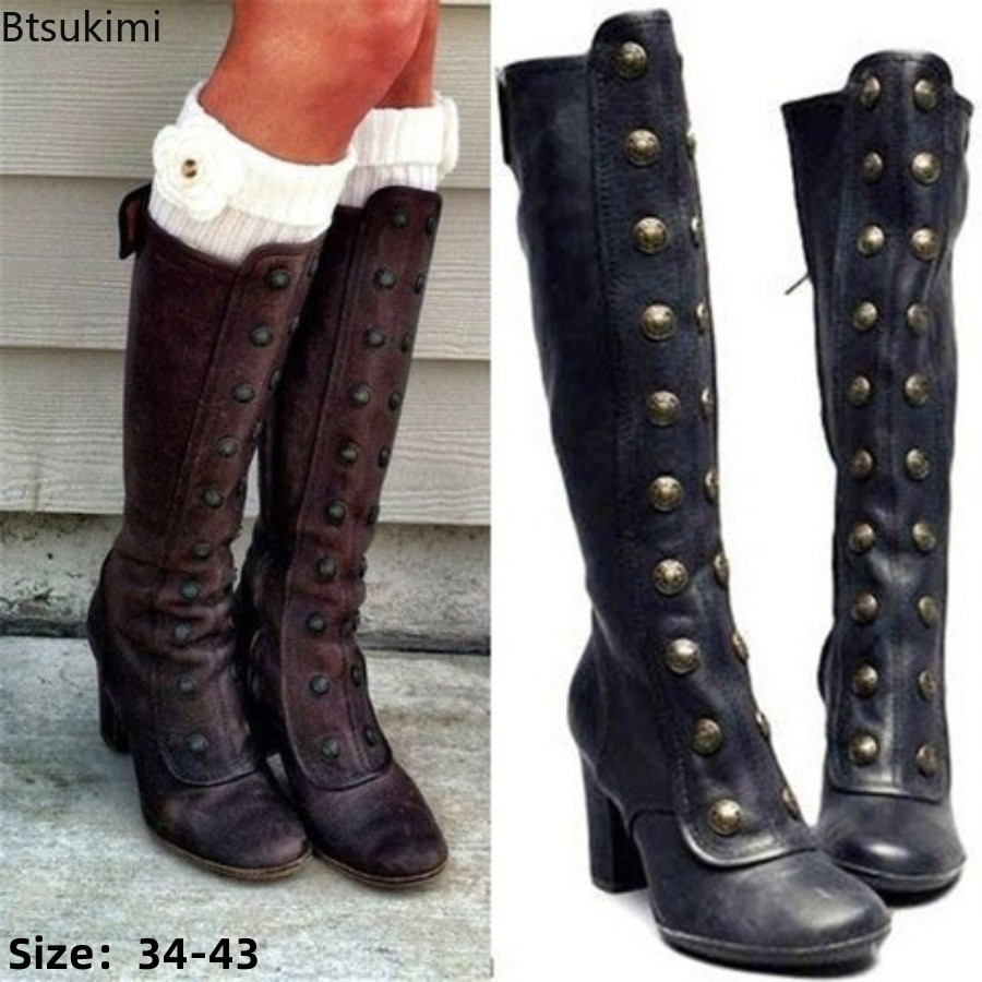 Retro Black Fashion Rivet Deco - огляд і ціна Winter Fashion Women Boots
