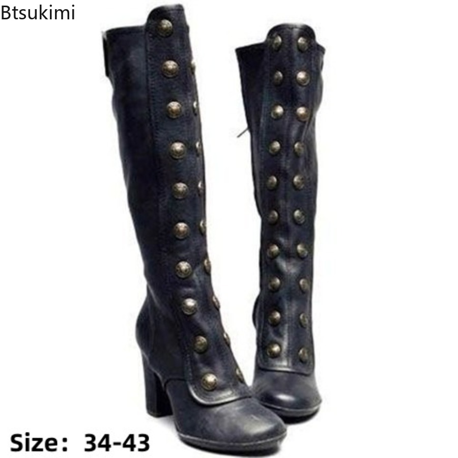 Retro Black Fashion Rivet Deco - огляд і ціна Winter Fashion Women Boots