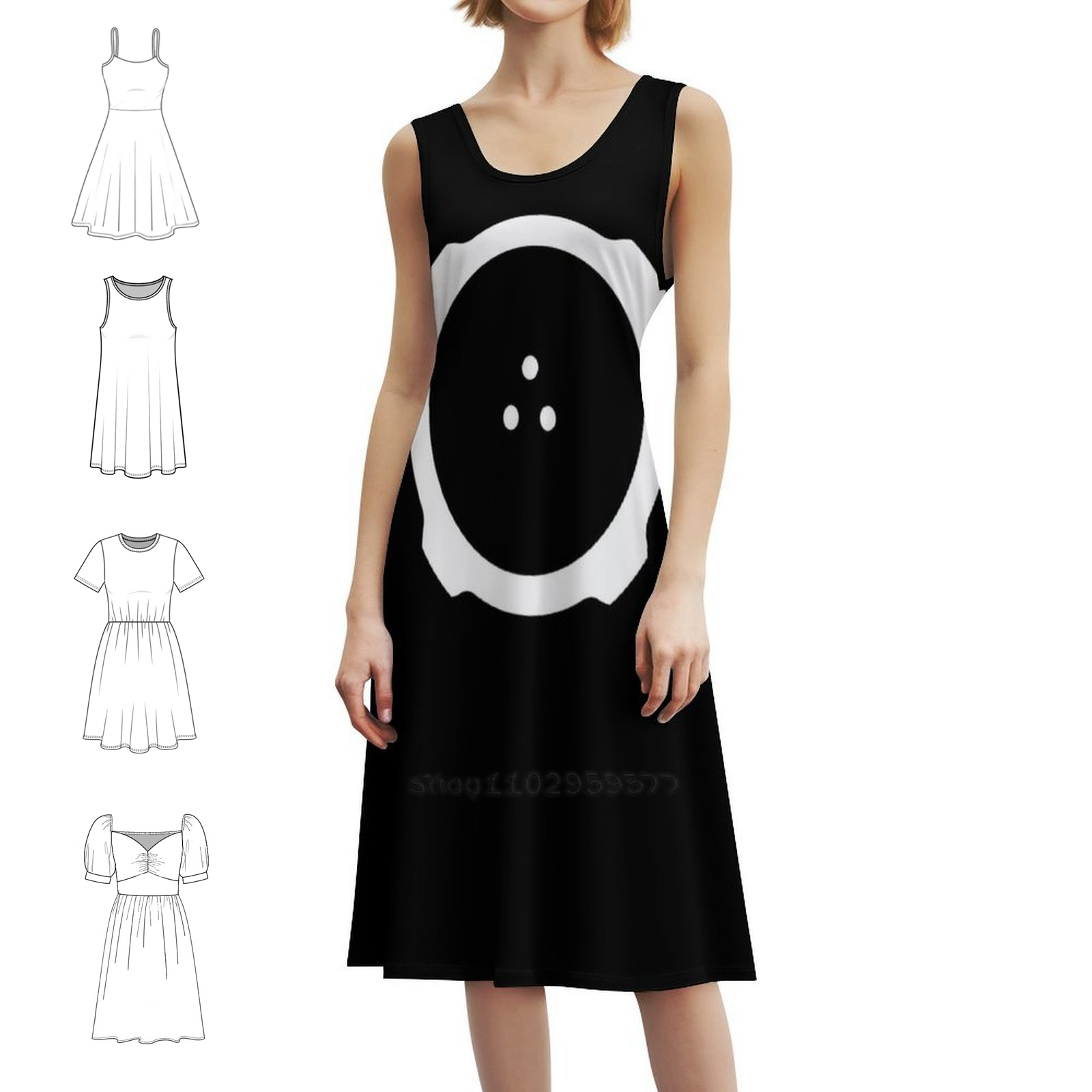 Ghost In The Shell Minimal Des - огляд і ціна Smocked Dress Women