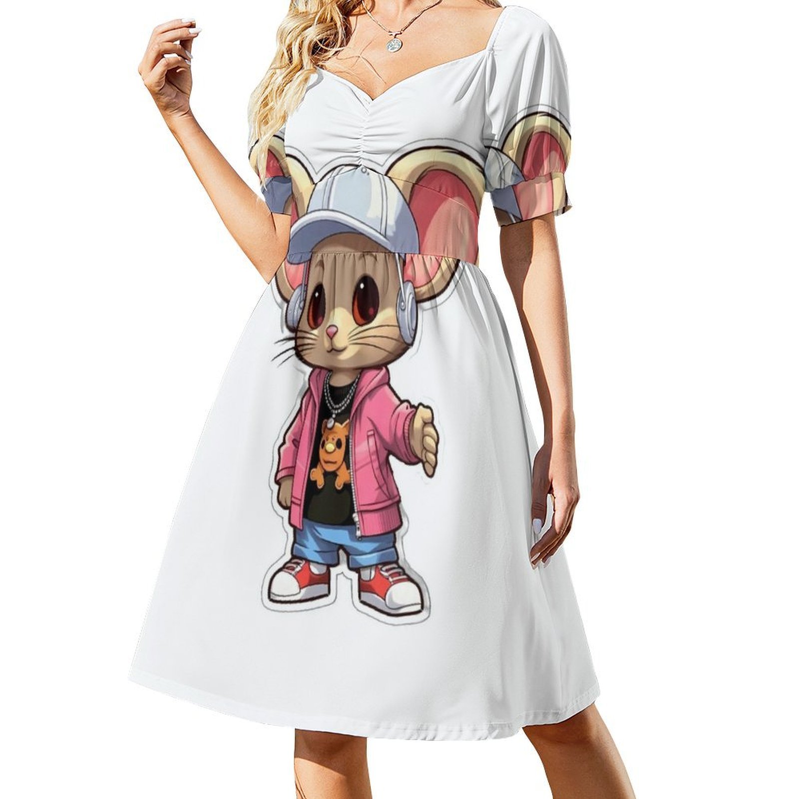 Kpop Hip Hop Mouse 3 Floral Sm - огляд і ціна Smocked Dress Women