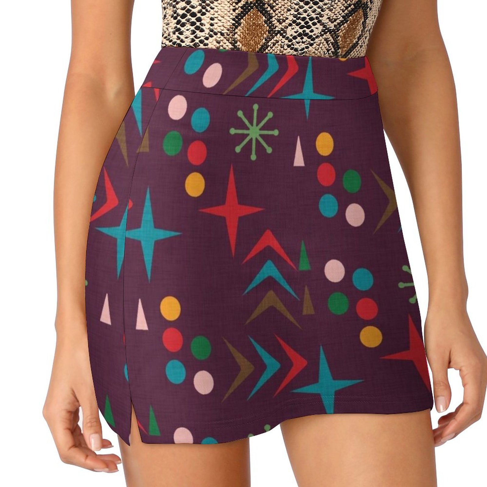 Atomic Pattern Purple Mid Cent - огляд і ціна Women'S Fashion In The 50S