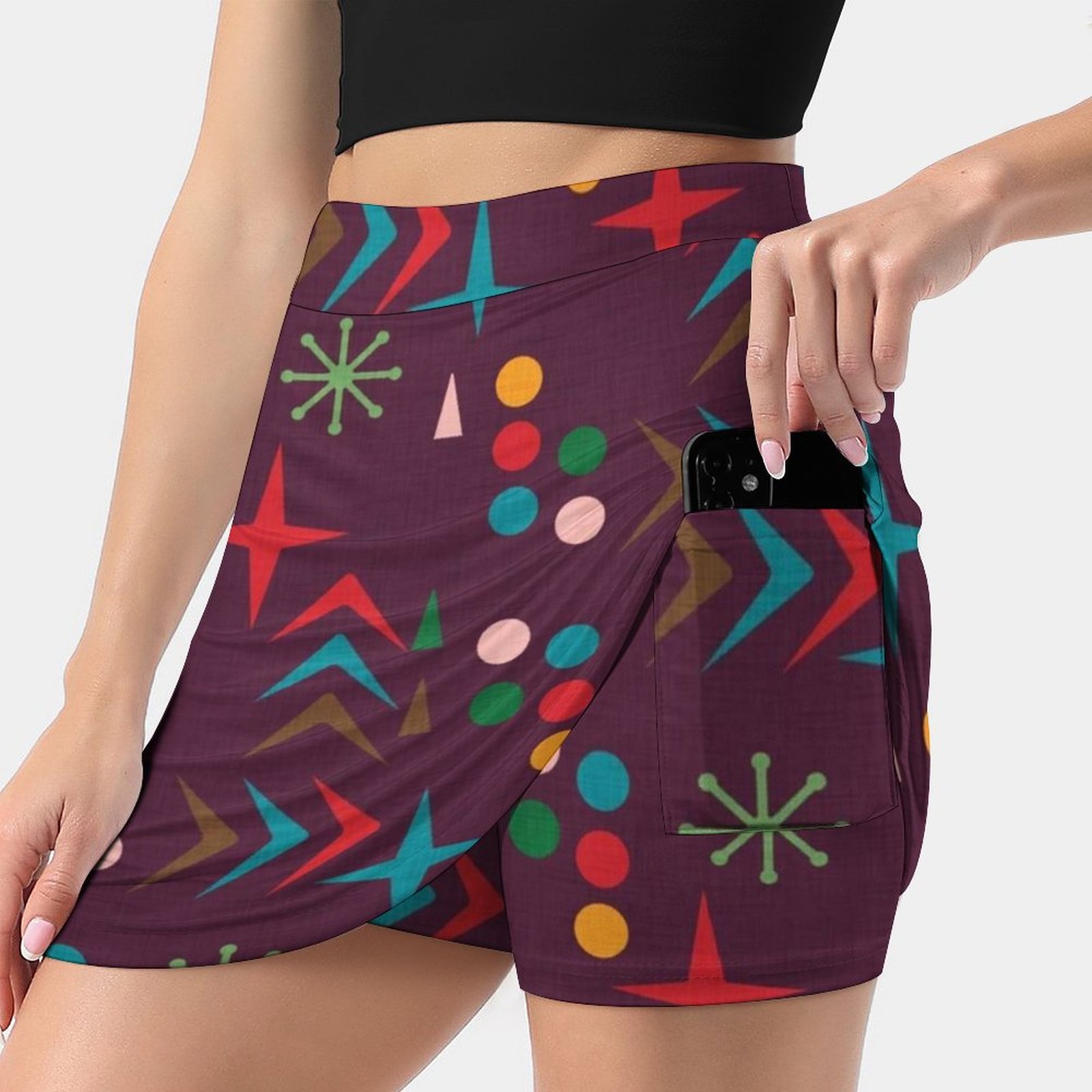 Atomic Pattern Purple Mid Cent - огляд і ціна Women'S Fashion In The 50S