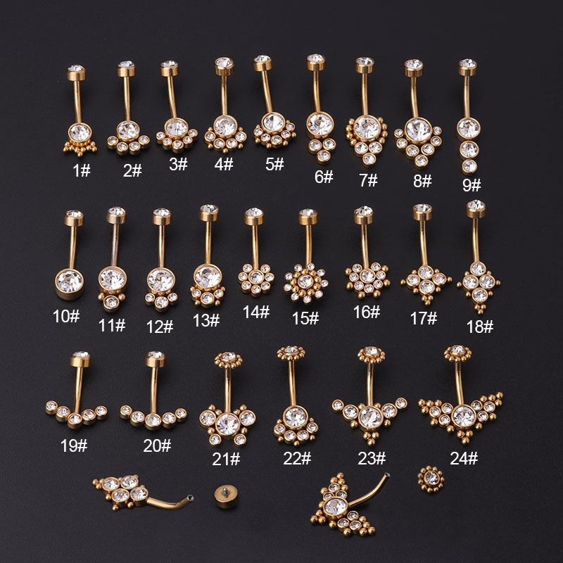 Zircon Golden Belly Button Rin - огляд і ціна Women'S Fashion Rings Gold